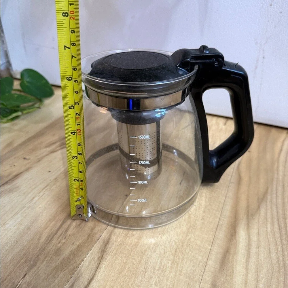 Glass Teapot with Black Handle